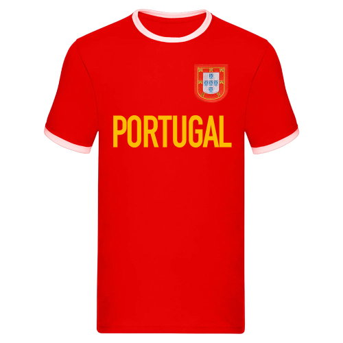 Portugal National Team Text Ringer Tee (Red)