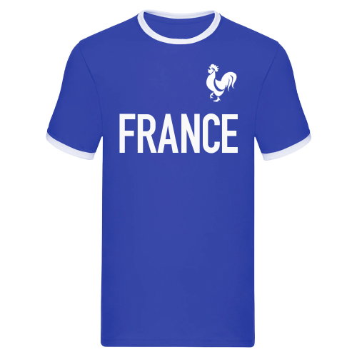 France National Team Text Ringer Tee (Royal Blue)