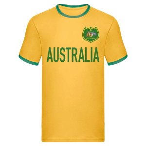 Australia National Team Text Ringer Tee (Yellow)