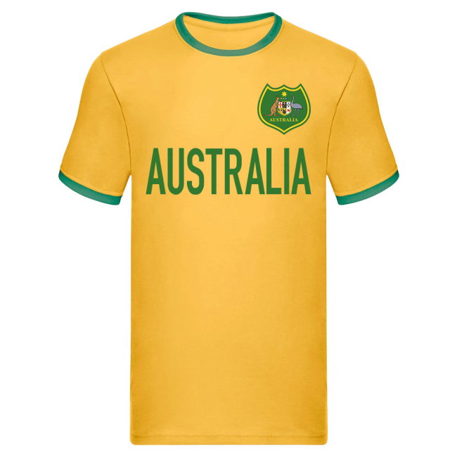 Australia National Team Text Ringer Tee (Yellow)