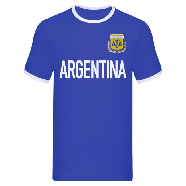 Argentina National Team Text Ringer Tee (Royal Blue)
