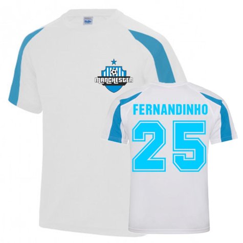 Fernandinho Man City Sports Training Jersey (White)