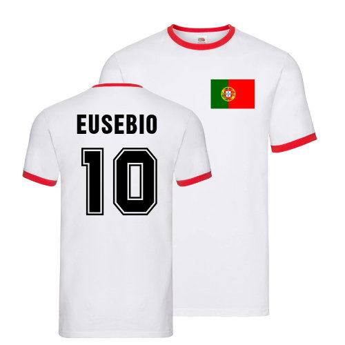 Eusebio Portugal Ringer T-Shirt (White)