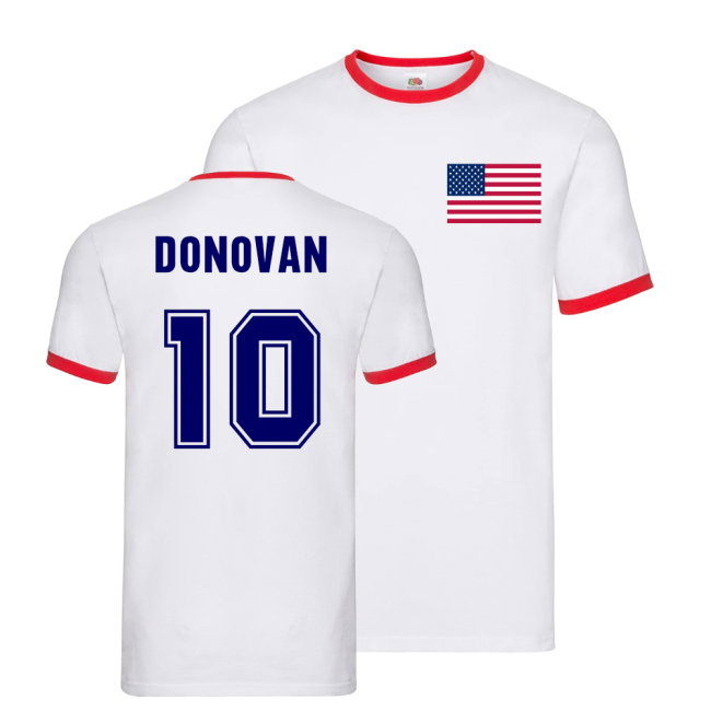 Landon Donovan USA Ringer T-Shirt (White)