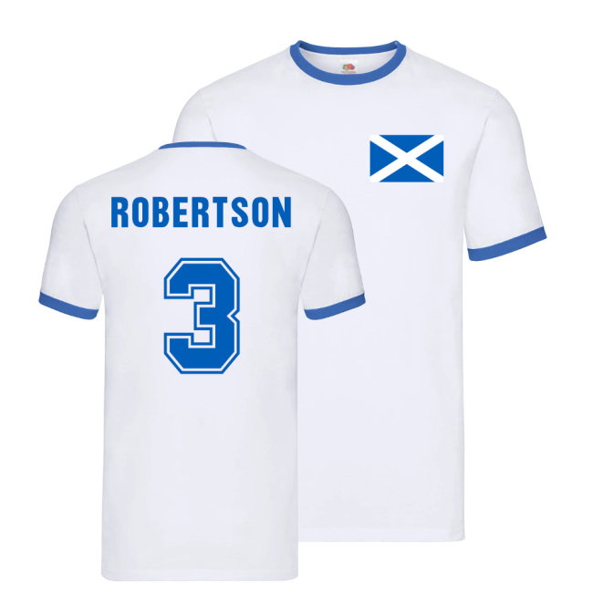 Andy Robertson Scotland Ringer T-Shirt (White)