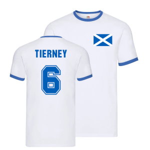 Kieran Tierney Scotland Ringer T-Shirt (White)