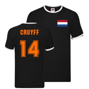Johan Cruyff Holland Ringer T-Shirt (Black)