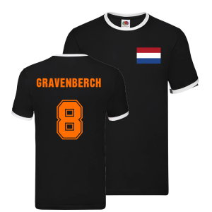 Ryan Gravenberch Holland Ringer T-Shirt (Black)