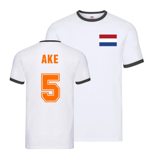 Nathan Ake Holland Ringer T-Shirt (White)