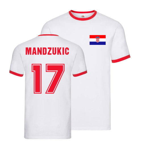 Mario Mandzukic Croatia Ringer T-Shirt (White)