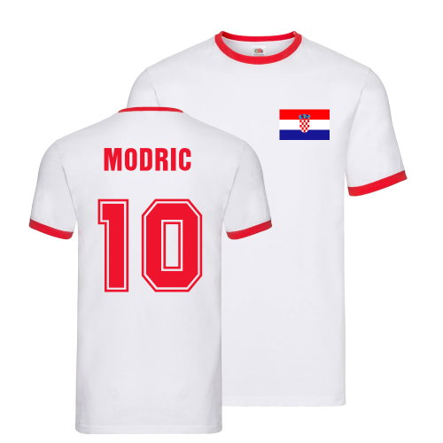 Luka Modric Croatia Ringer T-Shirt (White)
