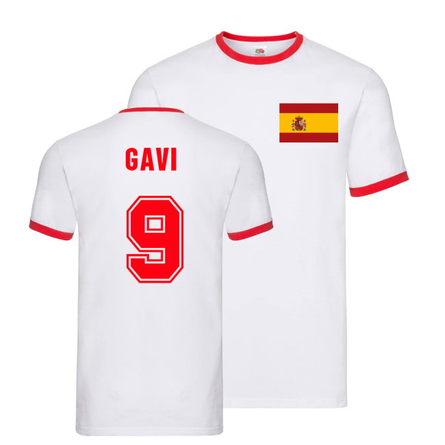 Gavi Spain Ringer T-Shirt (White)