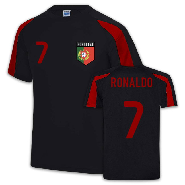 Cristiano Ronaldo Portugal Sports Training Jersey (Black)