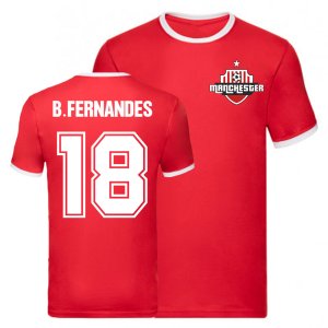 Bruno Fernandes Manchester United Ringer Tee (Red)