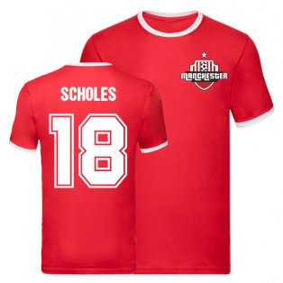Paul Scholes Manchester United Ringer Tee (Red)