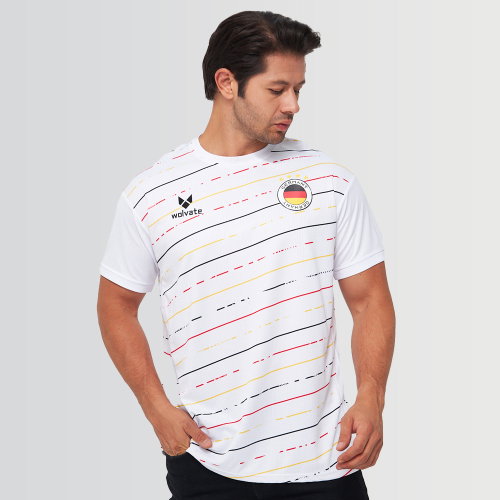 Germany Legacy Football Jersey Striped (Wolvate) kids Kids Short Sleeve