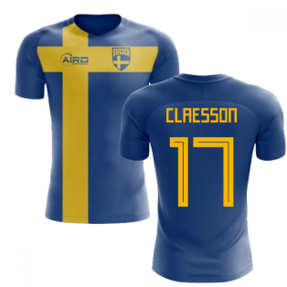2023-2024 Sweden Flag Concept Football Shirt (Claesson 17) - Kids