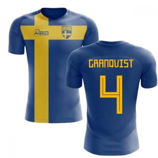 2023-2024 Sweden Flag Concept Football Shirt (Granqvist 4) - Kids