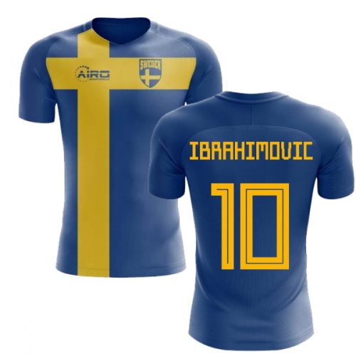 2025-2026 Sweden Flag Concept Football Shirt (Ibrahimovic 10) - Kids