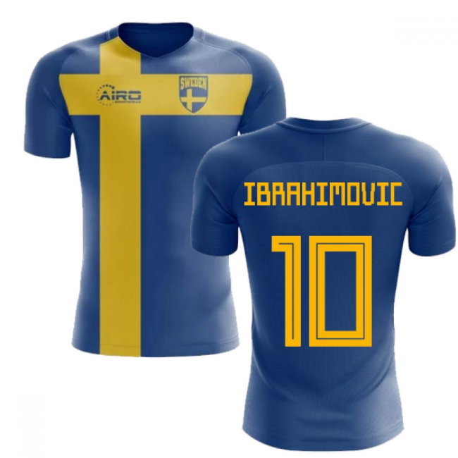 2025-2026 Sweden Flag Concept Football Shirt (Ibrahimovic 10) - Kids