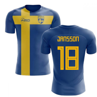 2023-2024 Sweden Flag Concept Football Shirt (Jansson 18) - Kids