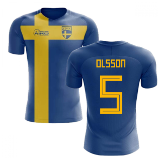 2022-2023 Sweden Flag Concept Football Shirt (Olsson 5) - Kids
