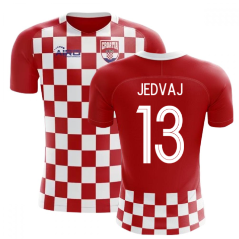 2022-2023 Croatia Flag Concept Football Shirt (Jedvaj 13) - Kids