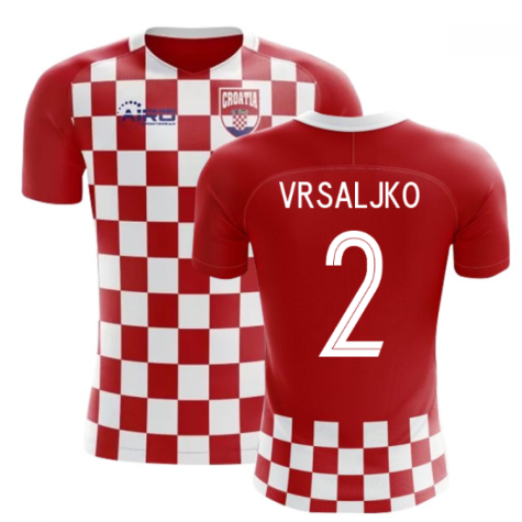 2022-2023 Croatia Flag Concept Football Shirt (Vrsaljko 2) - Kids