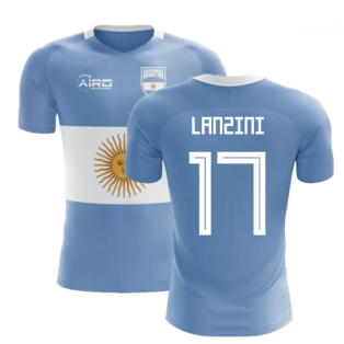 2022-2023 Argentina Flag Concept Football Shirt (Lanzini 17) - Kids