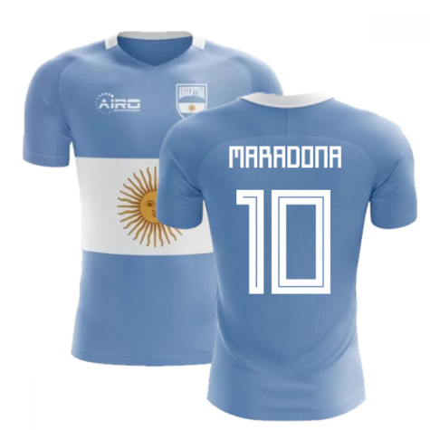 2023-2024 Argentina Flag Concept Football Shirt (Maradona 10) - Kids