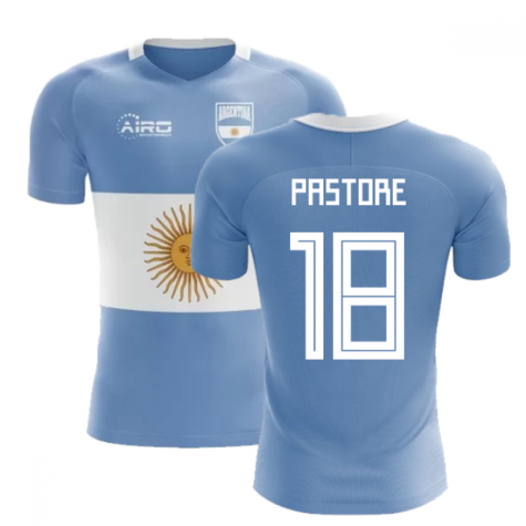 2022-2023 Argentina Flag Concept Football Shirt (Pastore 18) - Kids