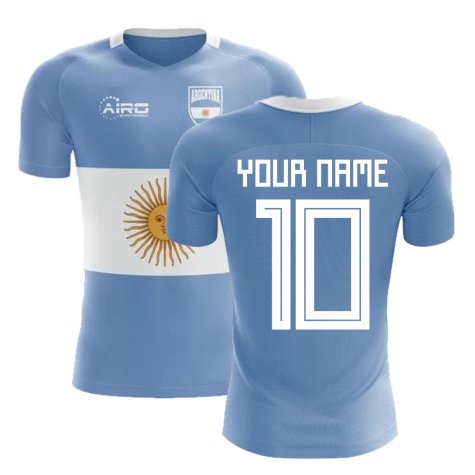 2023-2024 Argentina Flag Concept Football Shirt (Your Name) -Kids