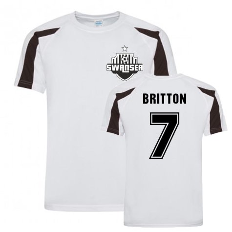 Leon Britton Swansea Sports Training Jersey (White)