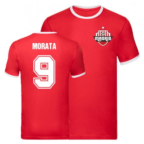 Alvaro Morata Atletico Madrid Ringer Tee (Red)