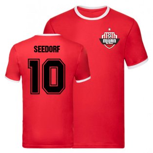 Clarence Seedorf AC Milan Ringer Tee (Red)