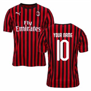2019-2020 AC Milan Puma Authentic Home Football Shirt (Your Name)