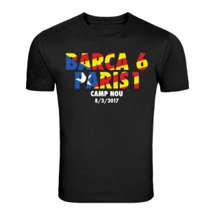 Barcelona 6-1 PSG T-Shirt (Black) - Kids