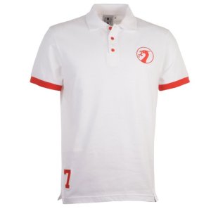 Liverpool Number 7 Retro White Polo Shirt