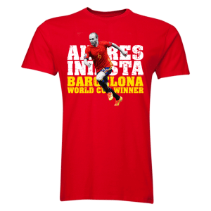 Andres Iniesta Barcelona Player T-Shirt (Red)