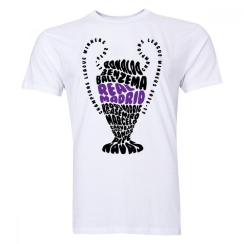 Real Madrid Champions League Trophy Winners T-shirt (White)