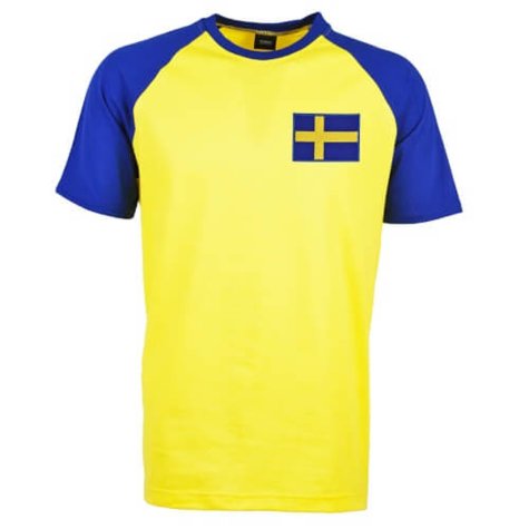 Sweden Raglan Sleeve Yellow/Royal Retro T-Shirt