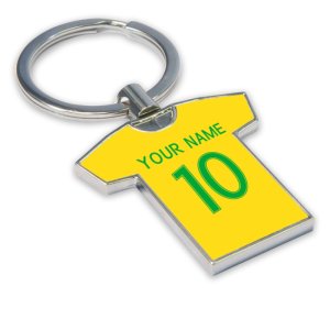 Personalised Brazil Football Shirt Key Ring