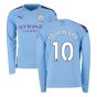 2019-2020 Manchester City Puma Home Long Sleeve Shirt (Your Name)