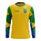 2023-2024 Brazil Long Sleeve Home Concept Football Shirt (Kids)
