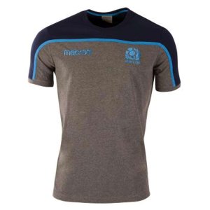 2018-2019 Scotland Macron Rugby Travel Polycotton T-Shirt (Charcoal) - Kids