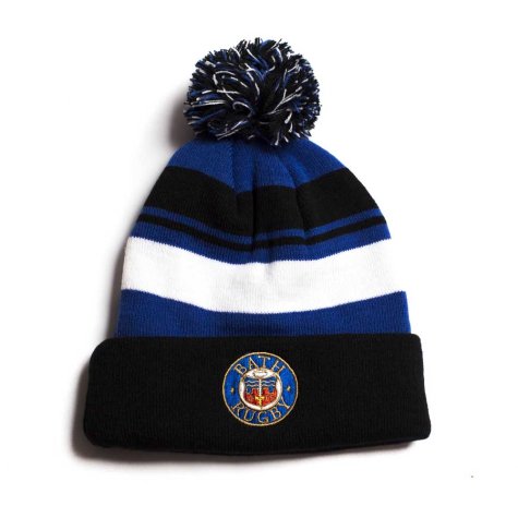 2018-2019 Bath Rugby Acrylic Bobble Hat Beanie (Anthracite)