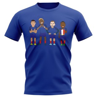 France Players Illustration T-Shirt (Blue)