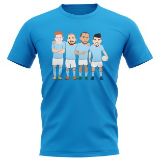 Manchester City Players Illustration T-Shirt (Sky)
