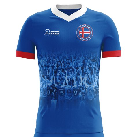 2023-2024 Iceland Supporters Home Concept Football Shirt - Little Boys