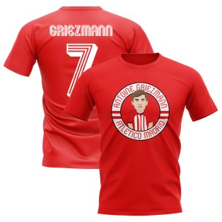 Antoine Griezmann Atletico Madrid Illustration T-Shirt (Red)